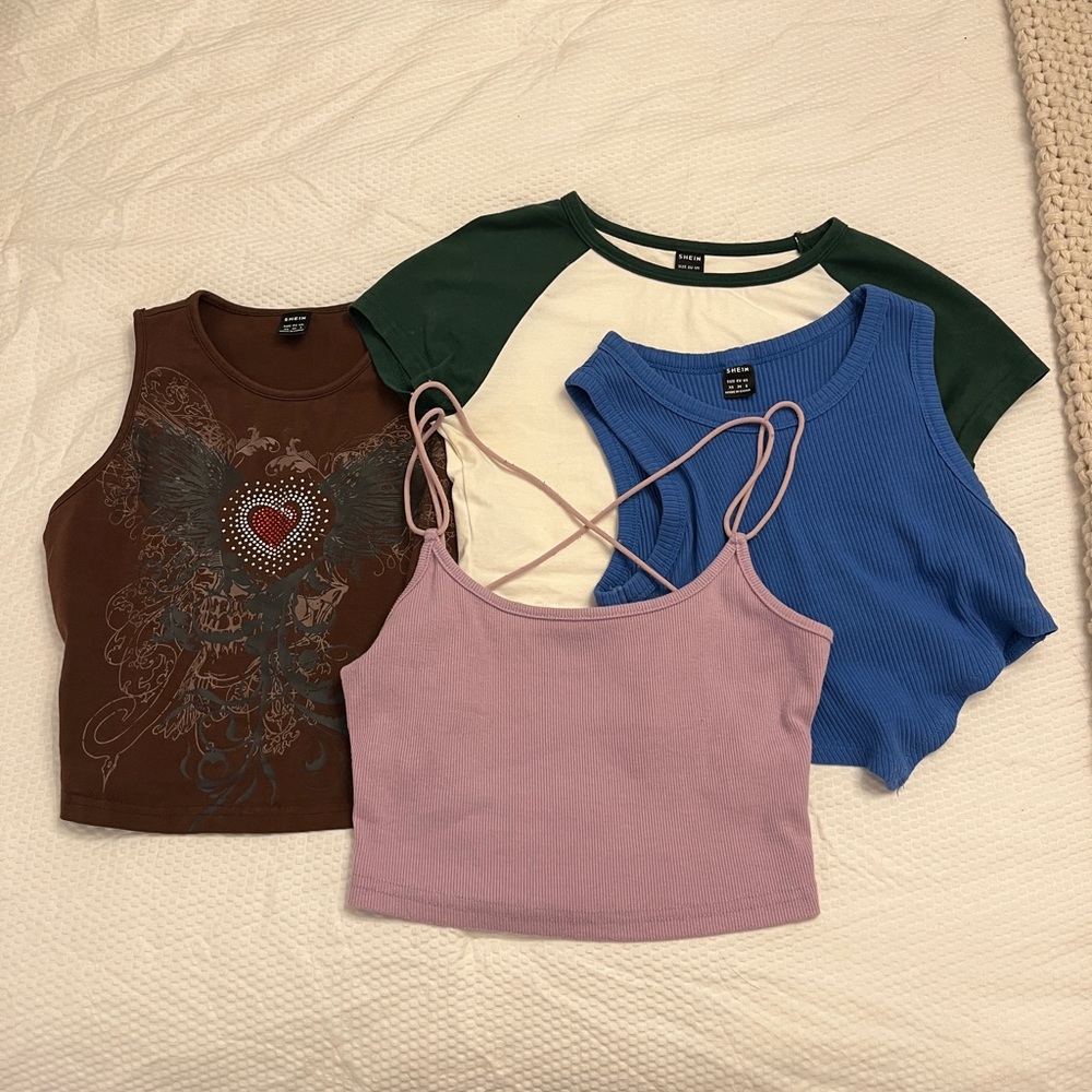 Trendy Women's Tops Collection - Brown, Green, Blue, and Purple Bundle